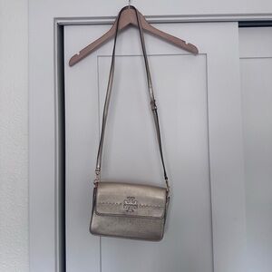 Tory Burch Gold Leather McGraw Crossbody Bag